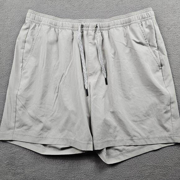 FLX Workout Shorts Men L Grey Polyester Stretch Relaxed Fit Lined - Picture 1 of 9